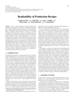 Realisability of Production Recipes