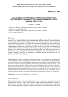 Analisi degli effetti delle approssimazioni dello spettro reale di carico sul danneggiamento delle singole dentature