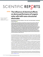 The influence of electrical effects on device performance of organic solar cells with nano-structured electrodes