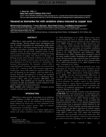 Hexanal as biomarker for milk oxidative stress induced by copper ions