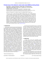 Printed array of thin-dielectric metal-oxide-metal (MOM) tunneling diodes