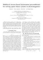 Multilevel Inverse-Based Factorization Preconditioner for Solving Sparse Linear Systems in Electromagnetics