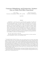 Corporate Philanthropy and Productivity: Evidence from an Online Real Effort Experiment