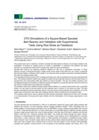 Simulations of a Square-Based Spouted Bed Reactor and Validation with Experimental Tests Using Rice Straw as Feedstock