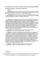 Inter-organizational networks of small and medium-sized enterprises (SME) in the field of innovation: a case study of South Tyrol