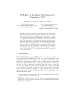 OCL-Lite: A decidable (yet expressive) fragment of OCL