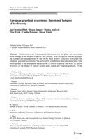 European grassland ecosystems: Threatened hotspots of biodiversity