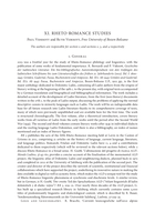 Rheto-Romance Studies: Year 2013