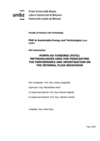Pumps-As-Turbines (PATS): Methodologies Used for Forecasting the Performance and Investigation on the internal Fluid Behaviour