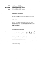 Plant water stress detection and the effect on grapevines hydraulic functioning