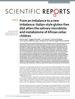 From an imbalance to a new imbalance: Italian-style gluten-free diet alters the salivary microbiota and metabolome of African celiac children
