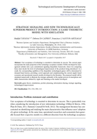 Strategic Signaling and New Technologically Superior Product Introduction: A Game-Theoretic Model with Simulation