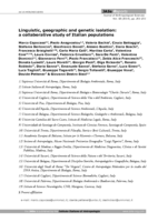 Linguistic, geographic and genetic isolation: A collaborative study of italian populations