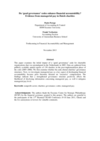 Do "good governance" codes enhance financial accountability? Evidence on managerial pay in Dutch charitie