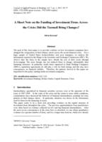 A Short Note on the Funding of Investment Firms Across the Crisis: Did the Turmoil Bring Changes?