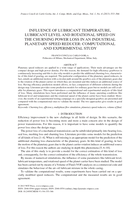 Influence of lubricant temperature, lubricant level and rotational speed on the churning power losses in an industrial planetary speed reducer: computational and experimental study
