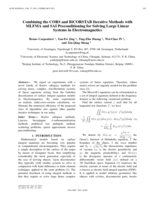 Combining the CORS and BiCORSTAB iterative methods with MLFMA and SAI preconditioning for solving large linear systems in electromagnetics