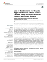 Use of Biostimulants for Organic Apple Production: Effects on Tree Growth, Yield, and Fruit Quality at Harvest and During Storage
