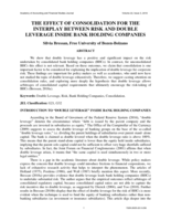 The effect of consolidation for the interplay between risk and double leverage inside bank holding companies