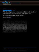 PR interval genome-wide association meta-analysis identifies 50 loci associated with atrial and atrioventricular electrical activity