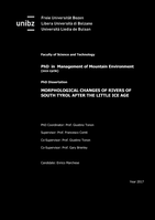 Morphological changes of rivers of south tyrol after the little ice age