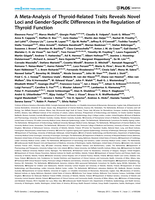 A meta-analysis of thyroid-related traits reveals novel loci and gender-specific differences in the regulation of thyroid function