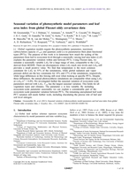 Seasonal variation of photosynthetic model parameters and leaf area index from global Fluxnet eddy covariance data