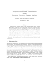Integration and shock transmissions across European electricity forward markets