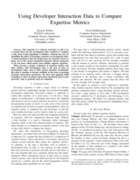 Using developer interaction data to compare expertise metrics