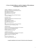 A note on family influence and the adoption of discontinuous technologies in family firms