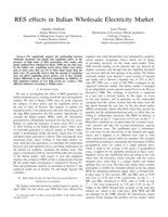 RES effects in Italian Wholesale Electricity Market