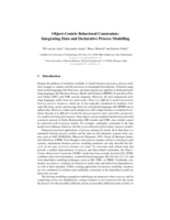 Object-Centric Behavioral Constraints: Integrating Data and Declarative Process Modelling