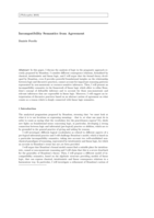 Incompatibility Semantics from Agreement