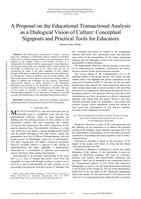 A Proposal on the Educational Transactional Analysis as a Dialogical Vision of Culture: Conceptual Signposts and Practical Tools for Educators