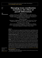 Managing Team Coordination Incentives: The Effect of Payoff Differentials
