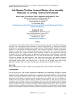 Safe human-machine centered design of an assembly station in a learning factory environment