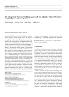 An Integrated Decision Making Approach for Adaptive Shared Control of Mobility Assistance Robots