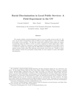 Racial Discrimination in Local Public Services: A Field Experiment in the United States