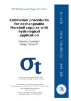 Estimation procedures for exchangeable Marshall copulas with hydrological application