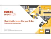 Das Schülertexte-Korpus KoKo: Fragestellungen und Datenlage
