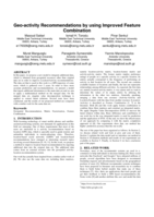 Geo-activity recommendations by using improved feature combination