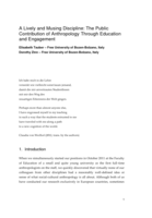 A Lively and Musing Discipline: The Public Contribution of Anthropology Through Education and Engagement