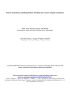 Sensory Experiences and Expectations of Italian and German Organic Consumers