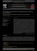From biological to social networks: Link prediction based on multi-way spectral clustering
