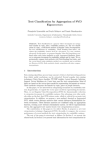Text classification by aggregation of SVD eigenvectors