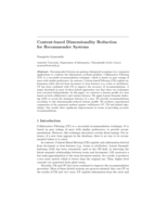 Content-based dimensionality reduction for recommender systems