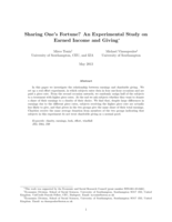 Sharing one’s fortune? An experimental study on earned income and giving