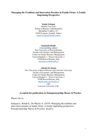 Managing the tradition and innovation paradox in family firms: A family imprinting perspective