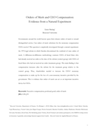 Orders of Merit and CEO Compensation: Evidence from a Natural Experiment