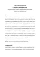 Using Cultural Archetypes in Cross-cultural Management Studies